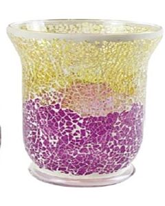 Yankee Candle Purple and Gold Crackle Jar Holder